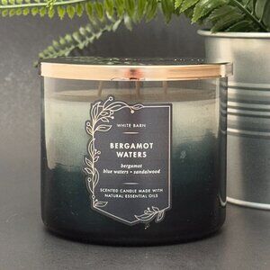 BBW Bergamot Waters White Barn Bath & Body Works 3 Wick Candle